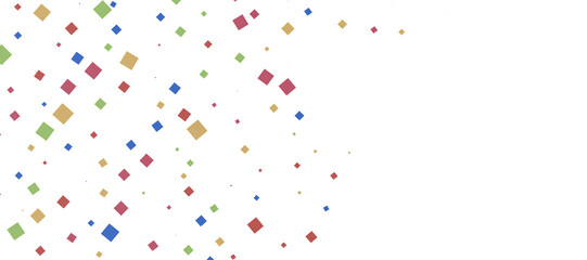  Colorful assorted confetti with serpentine on white