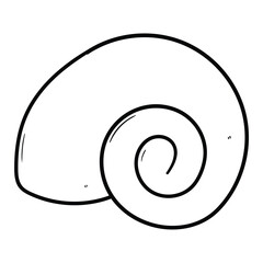 Hand drawn doodle nautilus shell on white background.