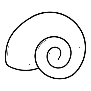 recommend clip art: Hand drawn doodle nautilus shell on white background.