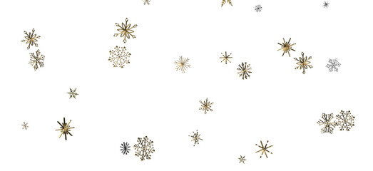 Whirling Snowflakes: Enthralling 3D Illustration of Falling Festive Snow Crystals