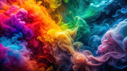 Fototapeta premium Colorful abstract background with swirling smoke patterns in vibrant hues for creative projects