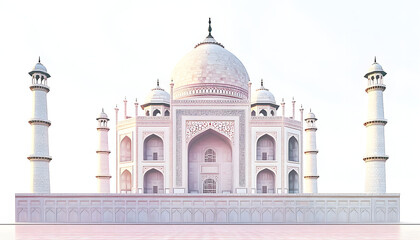 Fototapeta premium illustration of the taj mahal on white background