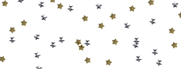A Shower of Celestial Beauty: 3D Gold Stars Rain Illustration Bedazzles