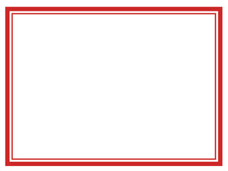 シンプルな二重の四角の枠（赤）