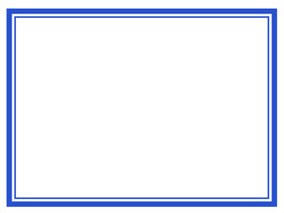 シンプルな二重の四角の枠（青）