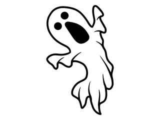 Halloween Ghost Spooky Outline Illustration