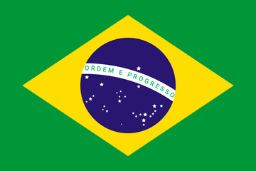 Fototapeta premium Brazil national symbol. Flag of Brazil is a sign symbol.