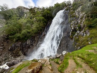 waterfall in the mountains