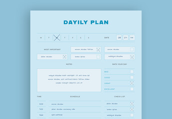 Modern Planner Layout With Blue and White Accent