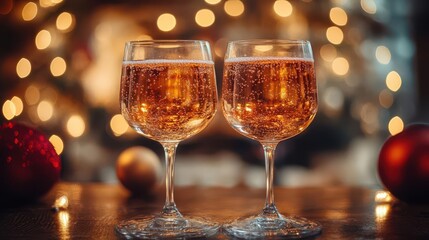 festive new years eve celebration with sparkling drinks served in elegant glasses illuminated by twinkling lights capturing the joy of the holiday spirit
