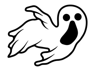 Halloween Ghost Line Art Illustration