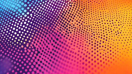Obraz premium Abstract dots in a colorful halftone gradient, creating a vibrant and dynamic background texture