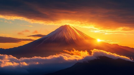 Sunrise over Mount Fuji