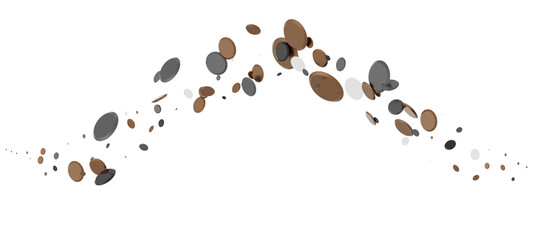 Euphoric Eruption: Magnificent 3D Illustration Showcasing Bursting gold Confetti