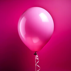 pink balloon isolated on neon pink background
