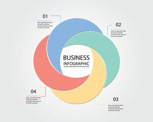 Business Infographic modern design template for banners and infographics for 4  circle step 