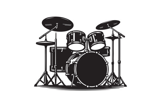 Drum kit set Design Silhouette Illustration