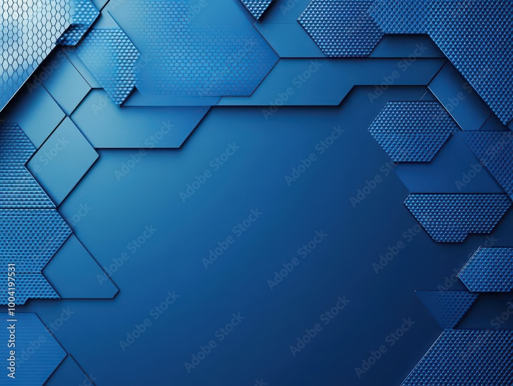 Poster Dark blue gradient background with abstract metallic textures, soft glow effects, minimalistic and modern, ideal for web design or product backdrops