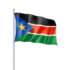 South Sudan flag isolated on white
