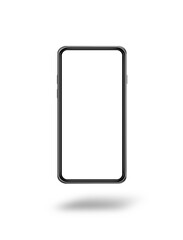 Smartphone mockup isolated on transparent background. 3D illustration