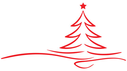 Christmas Trees line illustration vector