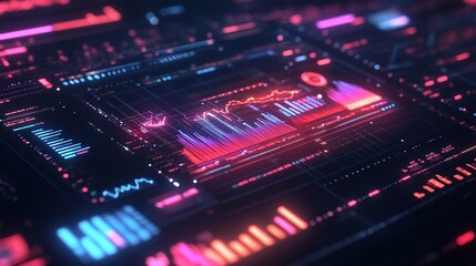 Obraz premium Close up of data screen UHD wallpaper