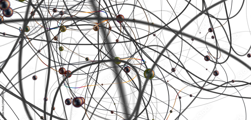 Aufkleber network shape. abstract 3d render