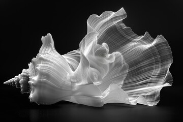 X-ray of a seashell, showcasing its hidden chambers and patterns