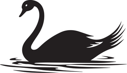 silhouette of a swan