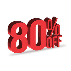80 percent off Tag, 80 off Promotion, 3d 80 percent off