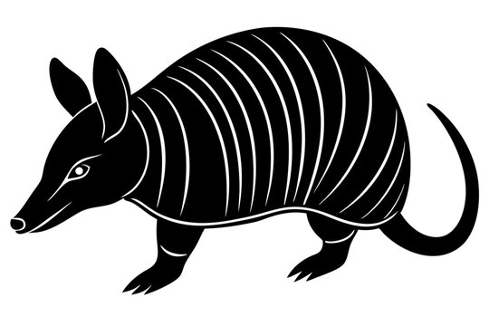 recommend clip art: armadillo silhouette vector illustration  white background