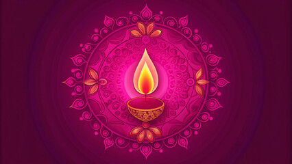 Diwali background with glowing candle