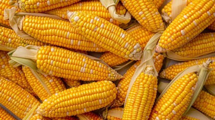 Background full of Corn. Product photography. Corn background.