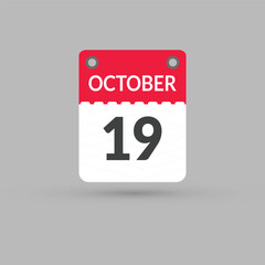October 19 calendar Date, Month icon