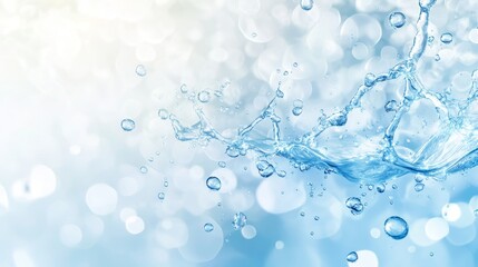 Refreshing Beauty: Abstract Water Molecules Splash for Skincare and Hydration Treatments with Copy Space