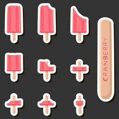 Big colorful set different forms natural dessert ice cream of consisting various ingredients