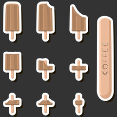 Big colorful set different forms natural dessert ice cream of consisting various ingredients