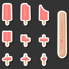 Big colorful set different forms natural dessert ice cream of consisting various ingredients