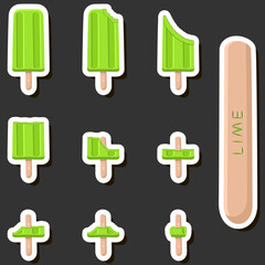 Big colorful set different forms natural dessert ice cream of consisting various ingredients