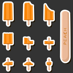 Big colorful set different forms natural dessert ice cream of consisting various ingredients