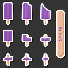 Big colorful set different forms natural dessert ice cream of consisting various ingredients