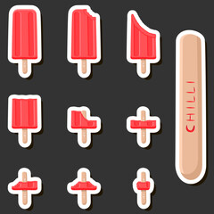 Big colorful set different forms natural dessert ice cream of consisting various ingredients