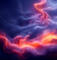 Fototapeta premium Abstract background wave form purple, orange and red tone.