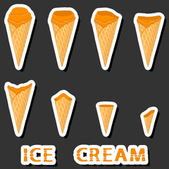 Big colorful set different forms natural dessert ice cream of consisting various ingredients