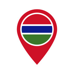 Fototapeta premium Gambia flag location icon