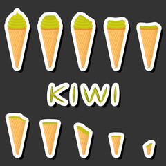 Big colorful set different forms natural dessert ice cream of consisting various ingredients