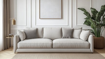 Fototapeta premium Elegant Living Room Interior with Comfortable Sofa