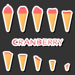 Big colorful set different forms natural dessert ice cream of consisting various ingredients