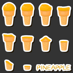 Big colorful set different forms natural dessert ice cream of consisting various ingredients