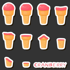 Big colorful set different forms natural dessert ice cream of consisting various ingredients